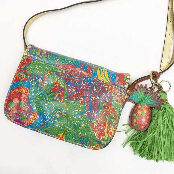 Patricia Nash Beaumont Leather Crossbody Bag Tropicana Summer Festival Tropical - Picture 9 of 16